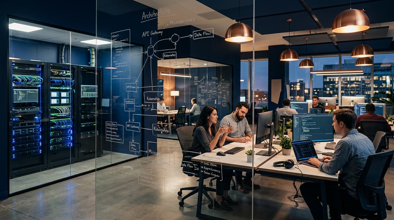 Technical team and architecture workspace